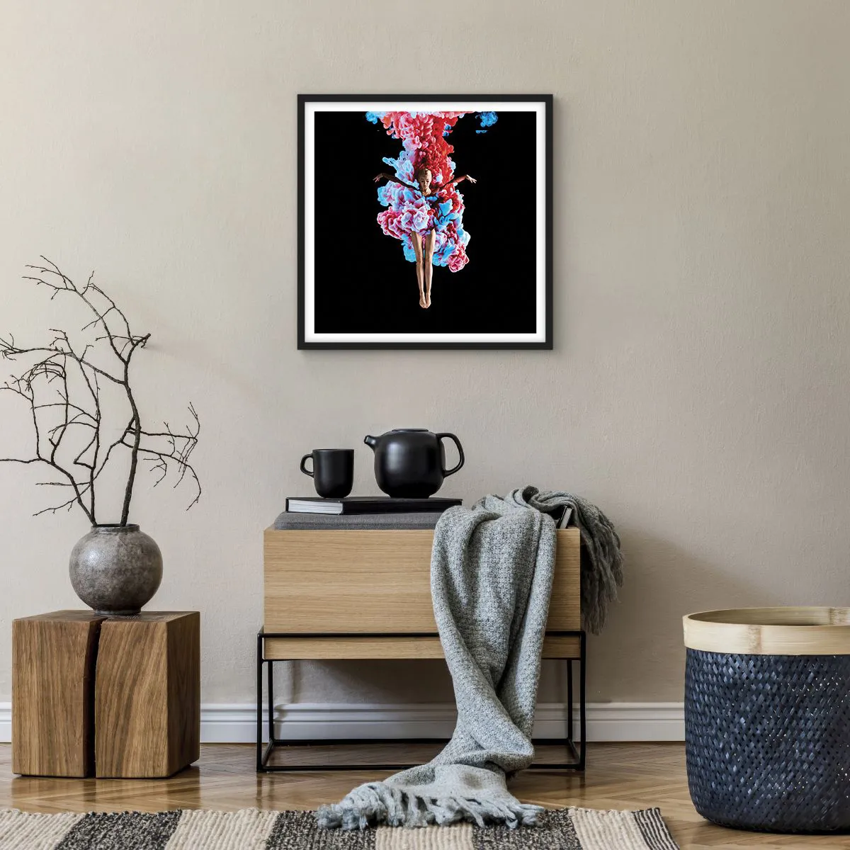 Plakat i sort ramme - I fuld blomstring - 50x50 cm