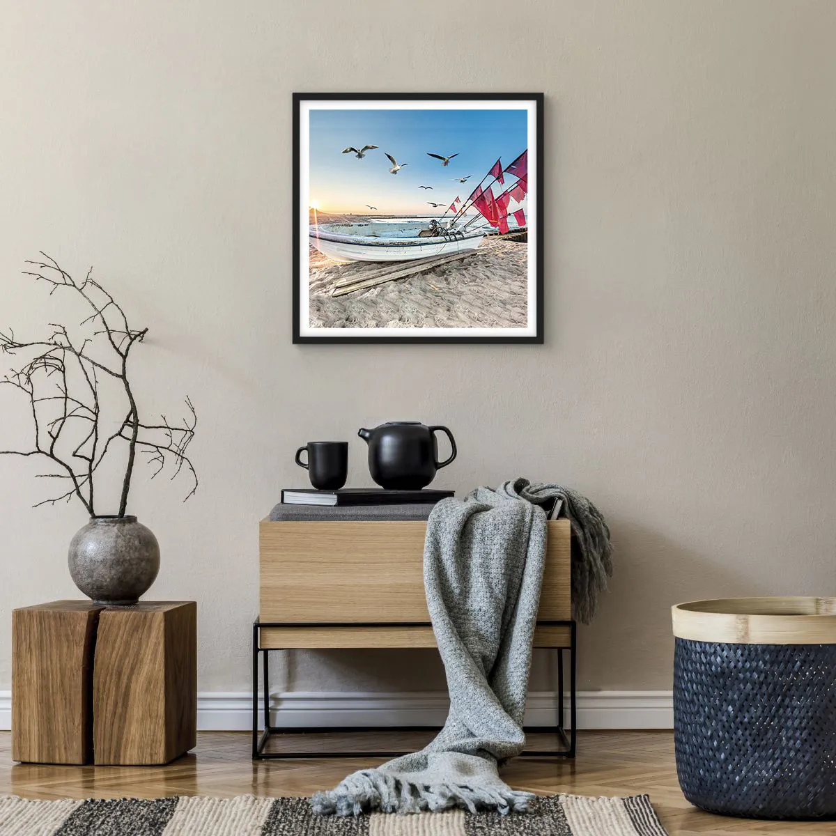 Poszter fehér keretben - Megérdemelt pihenés - 50x50 cm