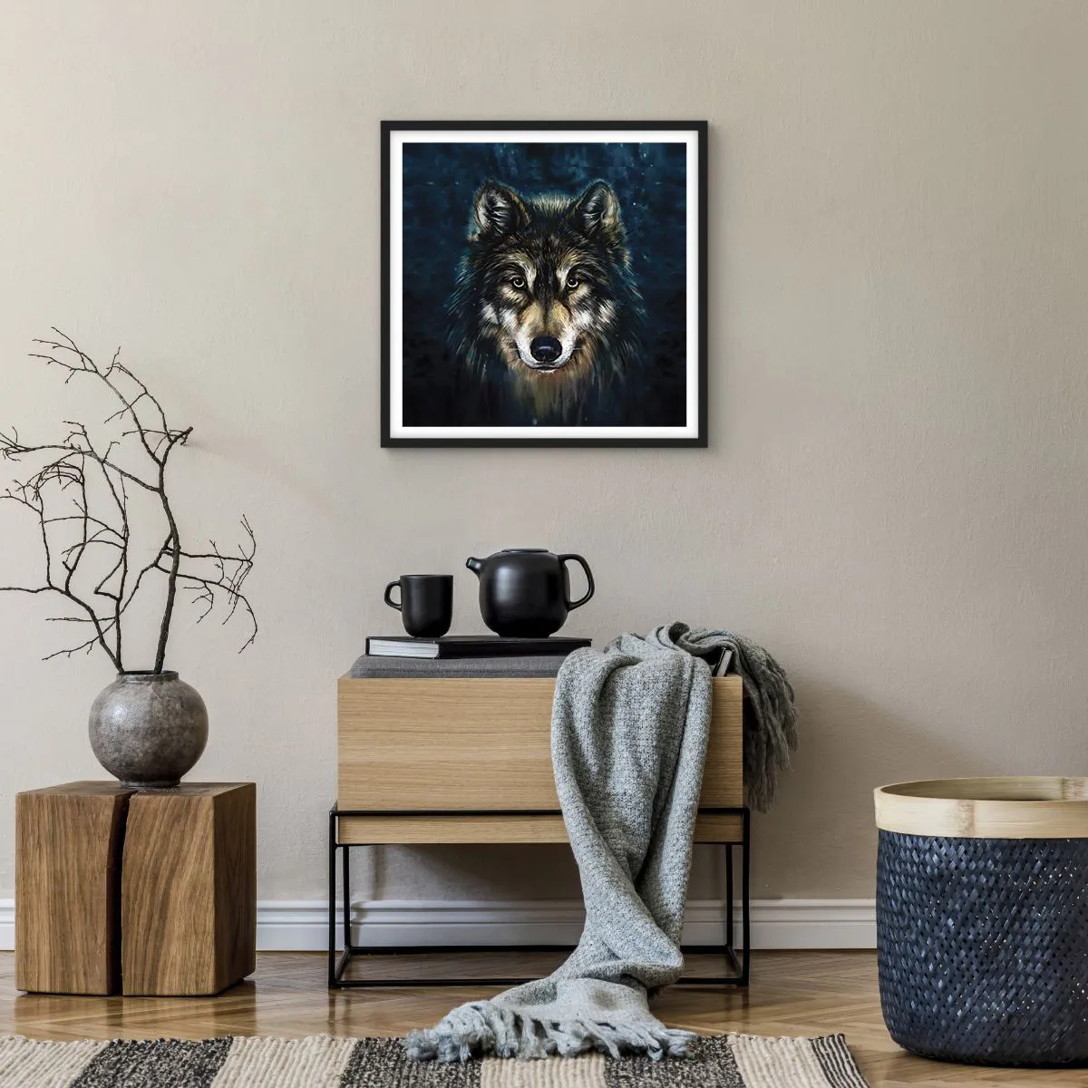 Affiche dans un cadre noir - Poster - Alpha? Et oméga - 50x50 cm