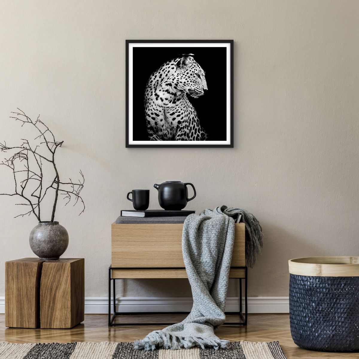 Poster in cornice nera Animali, Poster in cornice nera Leopardo, Poster in cornice nera Bianco E Nero, Poster in cornice nera Predatore, Poster in cornice nera Natura