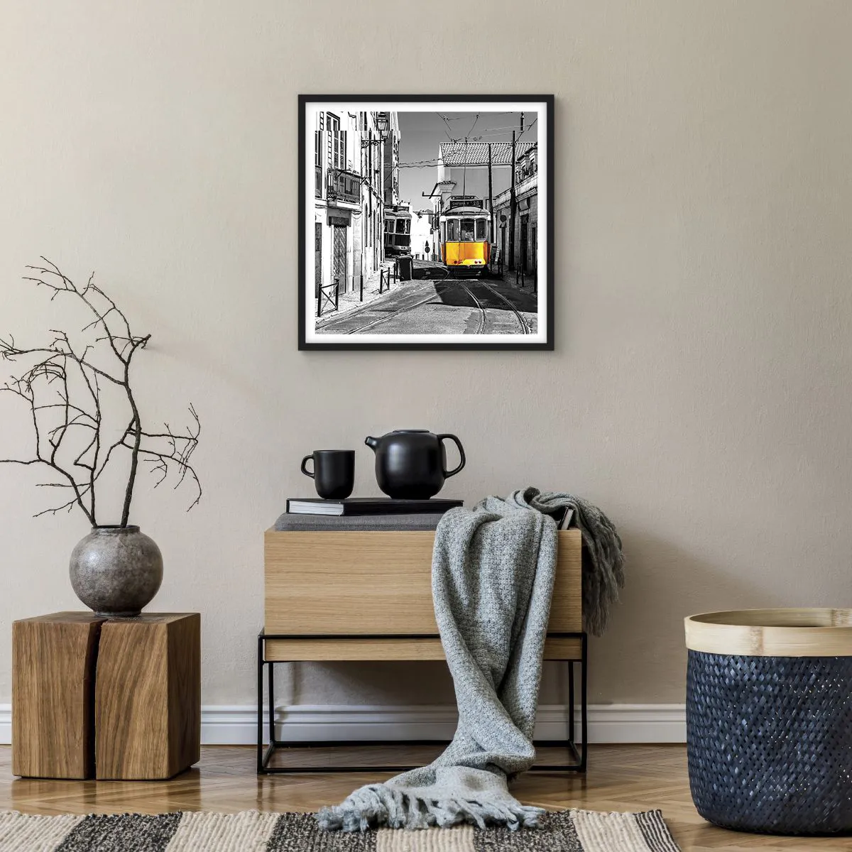 Poszter fehér keretben - Lisszabon szelleme - 50x50 cm