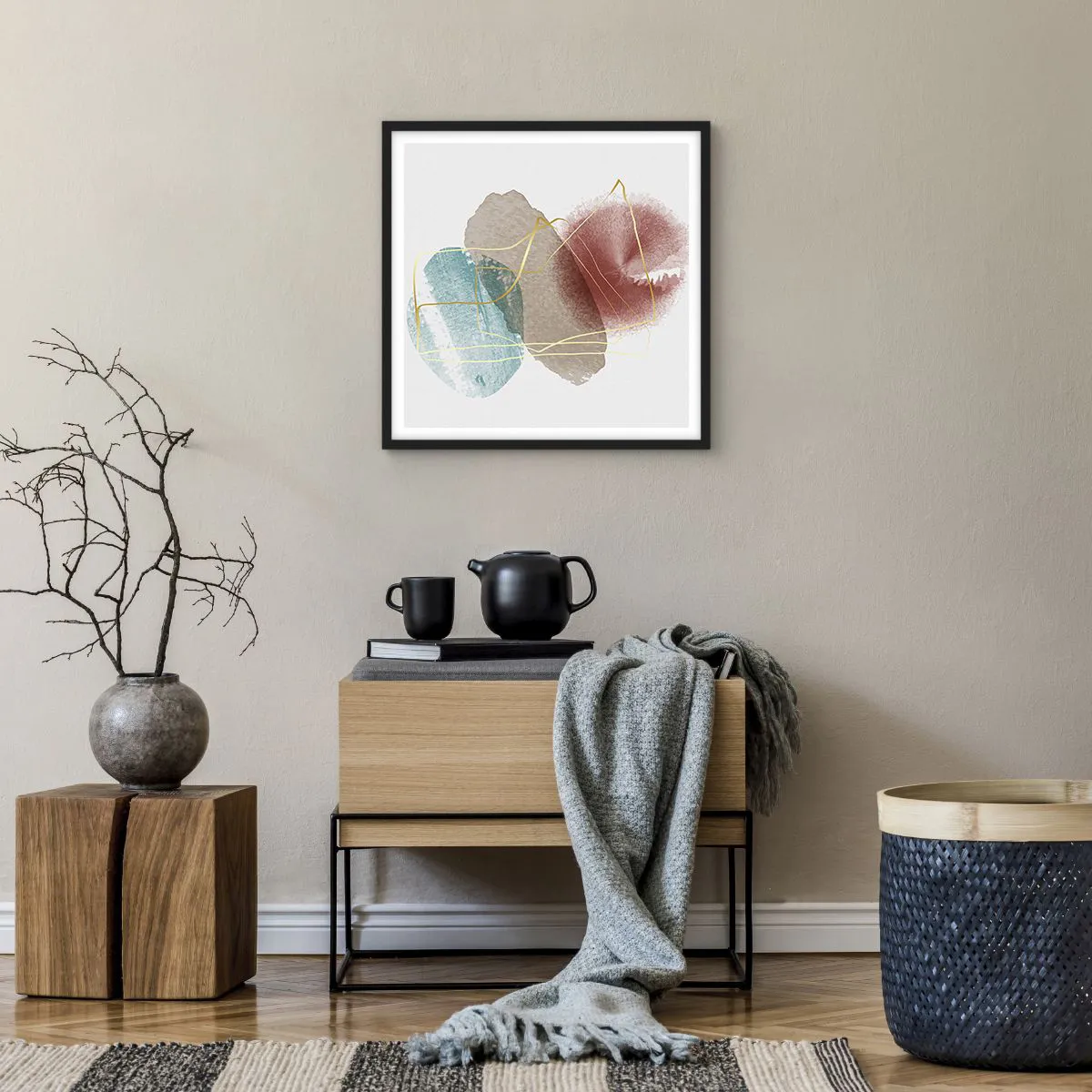 Poster in einem schwarzem Rahmen - Korallen des Weltraums - 50x50 cm