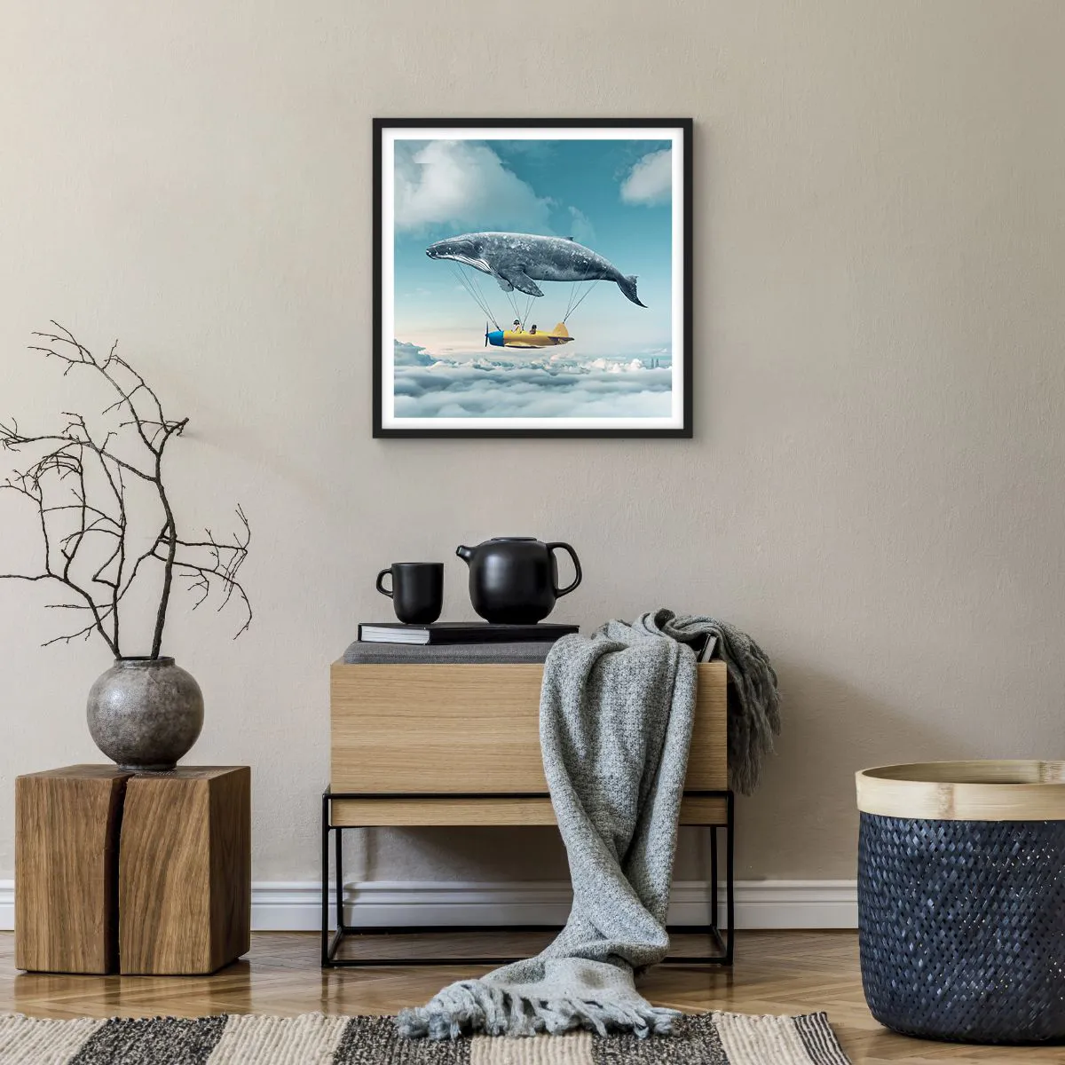 Plakat w czarnej ramie - Dlaczego nie? - 50x50 cm