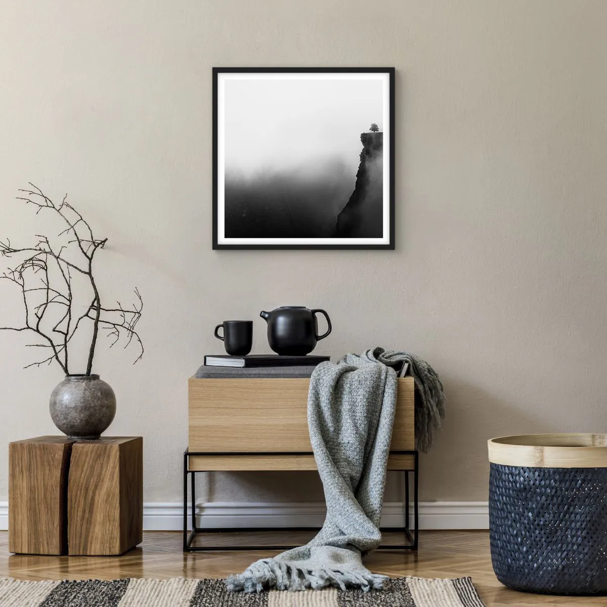 Plakat w czarnej ramie - Na skraju świata - 50x50 cm