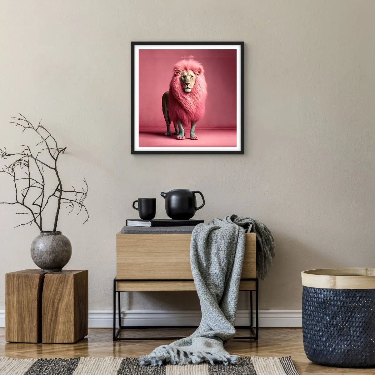 Affisch i svart ram - Och du är inte längre rädd - 50x50 cm