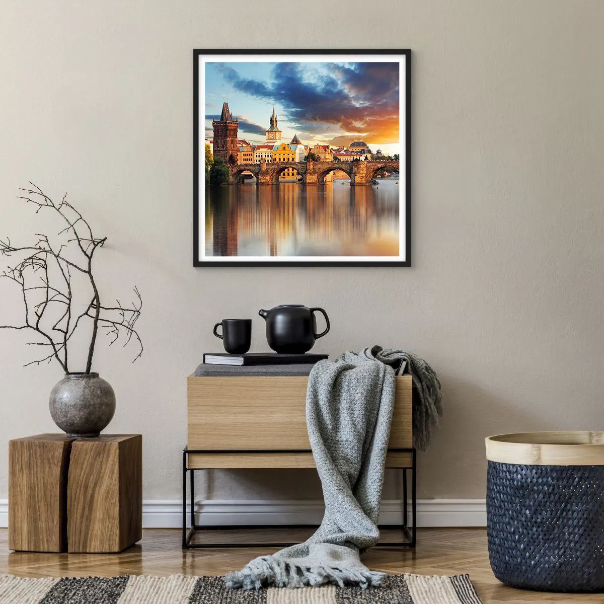 Plakat i sort ramme - Smukt for evigt - 60x60 cm