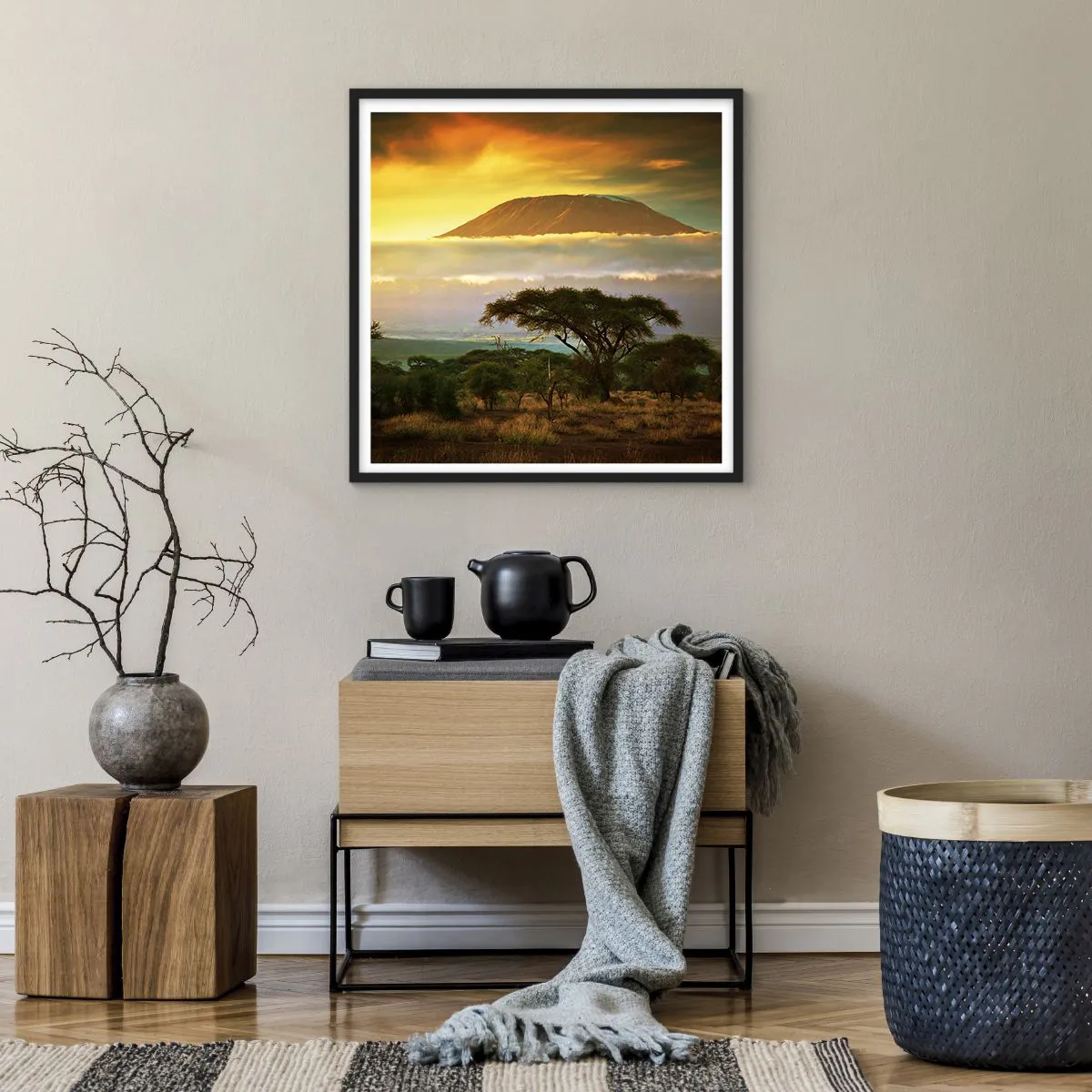 Poster în ramă neagră - Visul unui călător - 60x60 cm