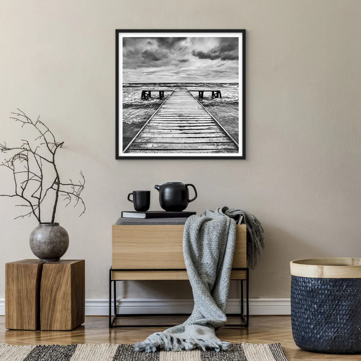 Poster in black frame - Waiting for the Wind to Blow away - 60x60 cm