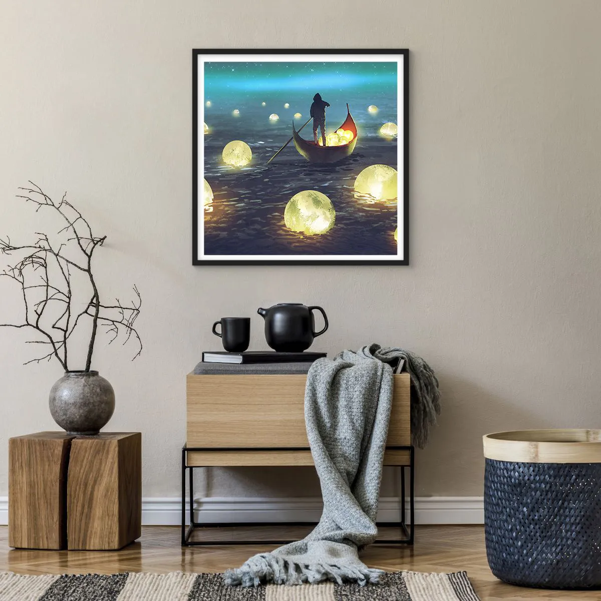 Pôster com moldura preta - Coisas com as quais os filósofos nunca sonharam - 60x60 cm