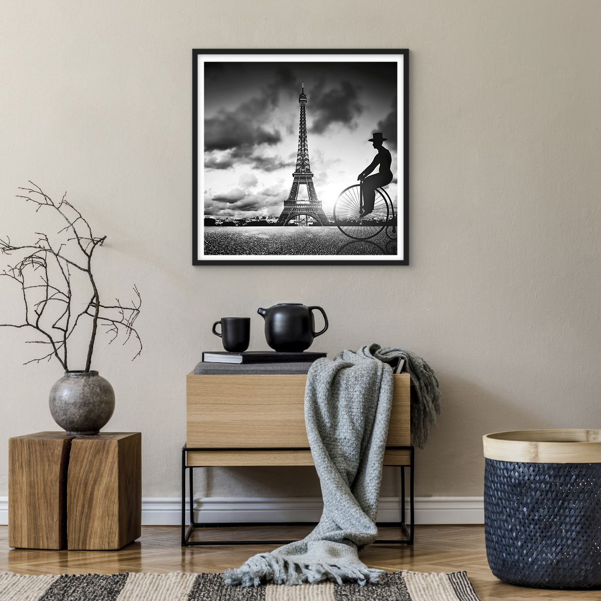 Póster en marco negro París, Póster en marco negro Ciudad, Póster en marco negro Antiguo, Póster en marco negro Torre Eiffel, Póster en marco negro Francia