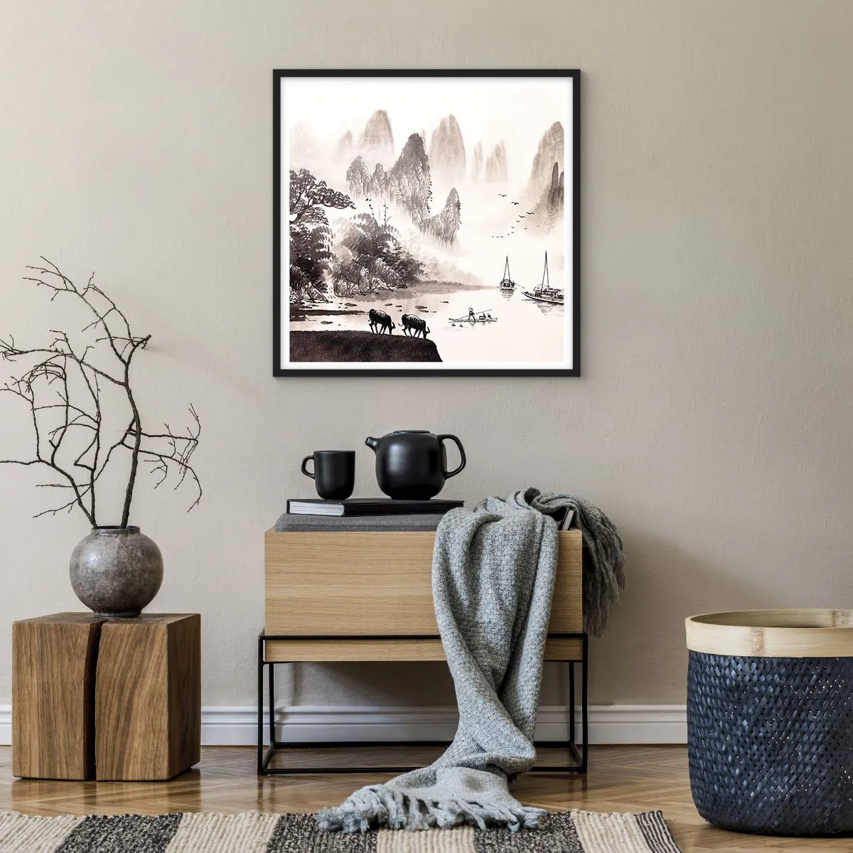 Plakát v černém rámu - Exotická všednost Východu - 60x60 cm