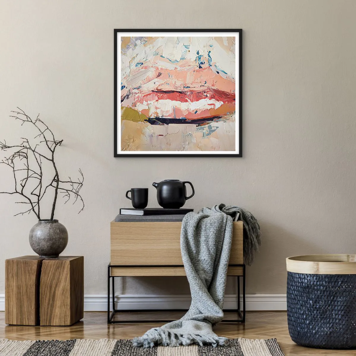 Poster in black frame - It Awakens the Senses - 60x60 cm