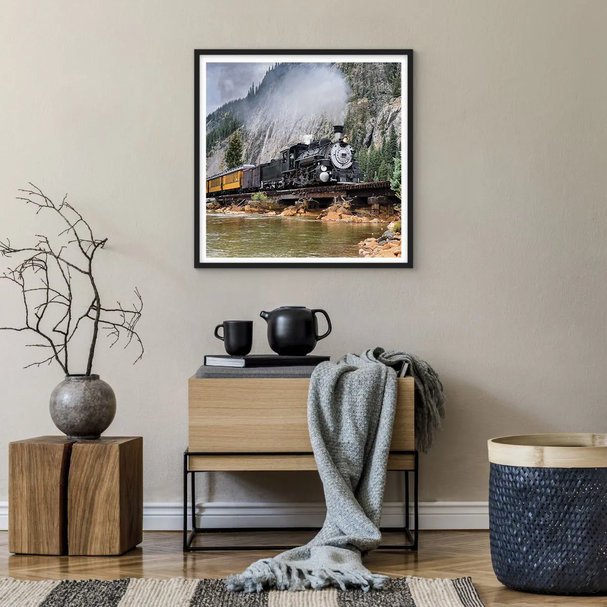 Poszter fehér keretben - Hova? Hova? - 60x60 cm