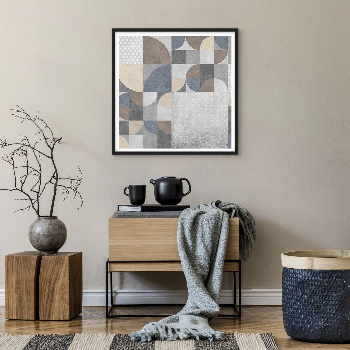 Póster en marco negro - Fantasía cerámica - 60x60 cm