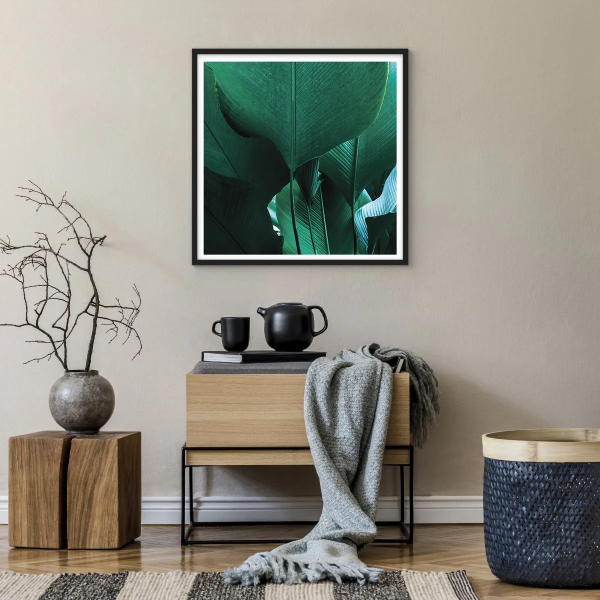 Plakat i sort ramme - Mod lyset - 60x60 cm