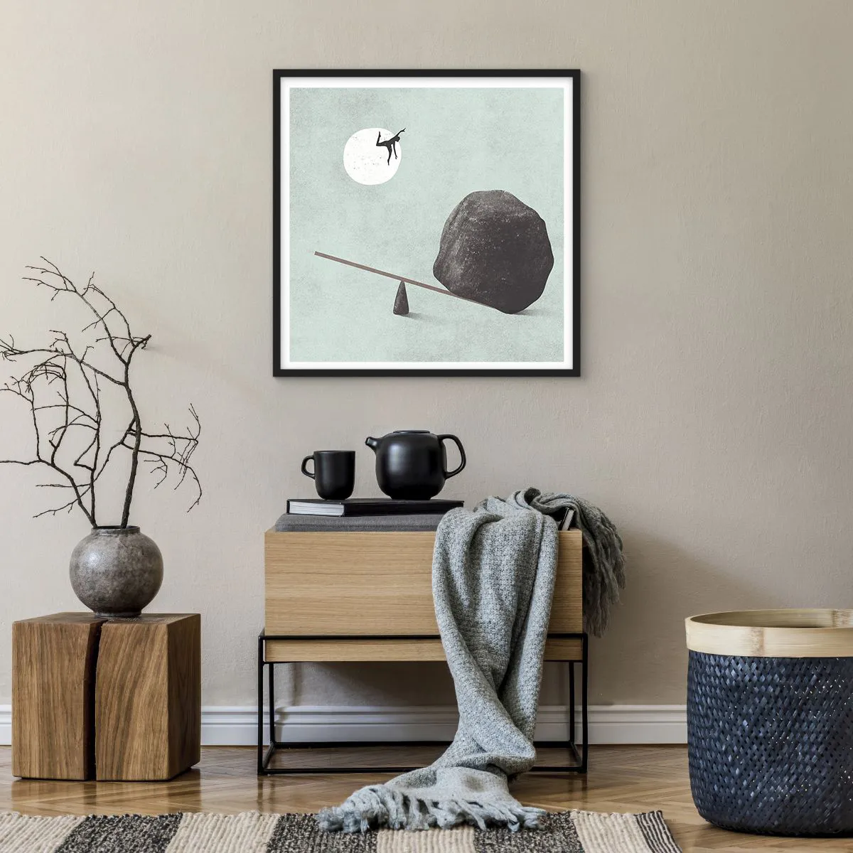 Plakat i sort ramme - En drøm går i opfyldelse - 60x60 cm