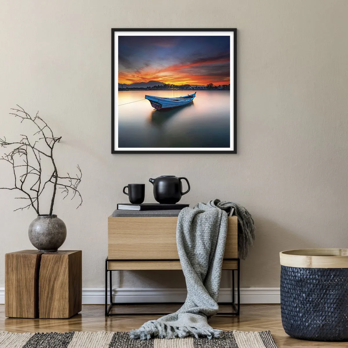 Plagát v čiernom ráme - Blíži sa dobrá noc - 60x60 cm