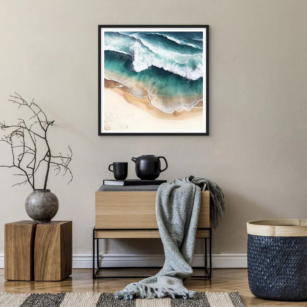 Affisch i svart ram - Ett evigt möte - 60x60 cm