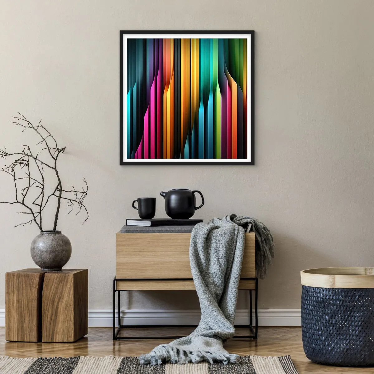 Poster in black frame - Light Organs - 60x60 cm