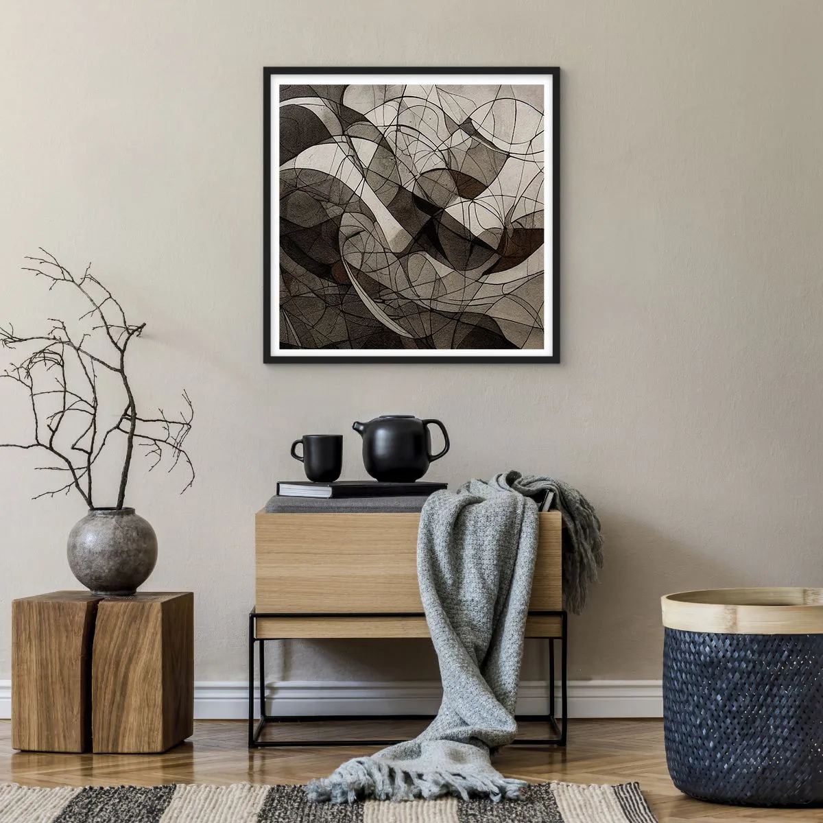 Plagát v čiernom ráme - Obeh farieb Zeme - 60x60 cm