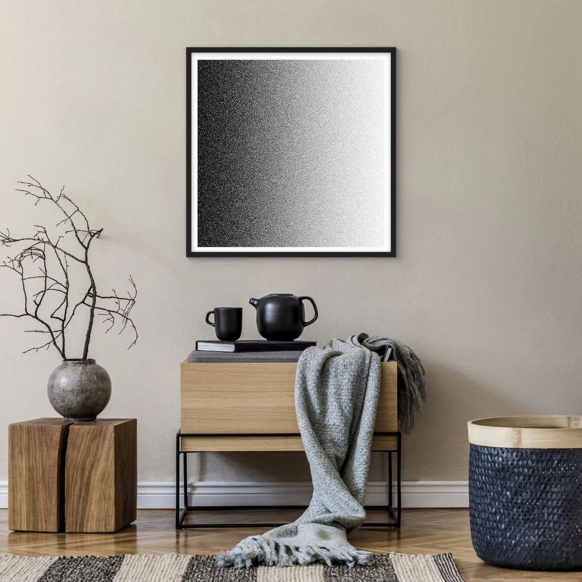 Poster in black frame - Towards Light - 60x60 cm