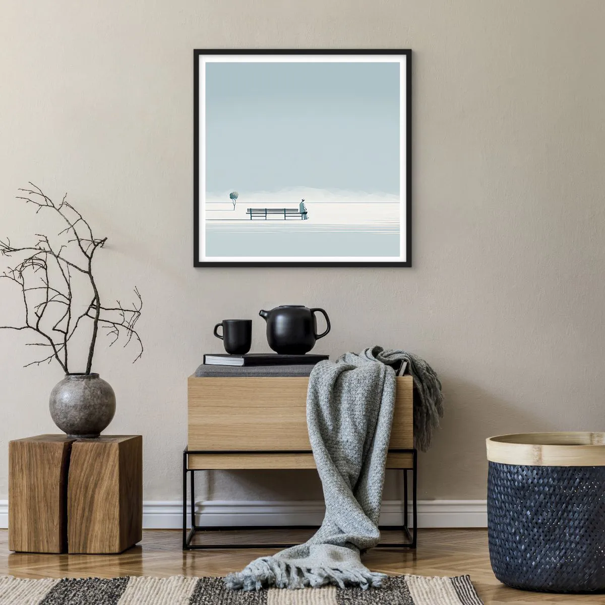 Poster in black frame - Yes, I Am Waiting - 60x60 cm