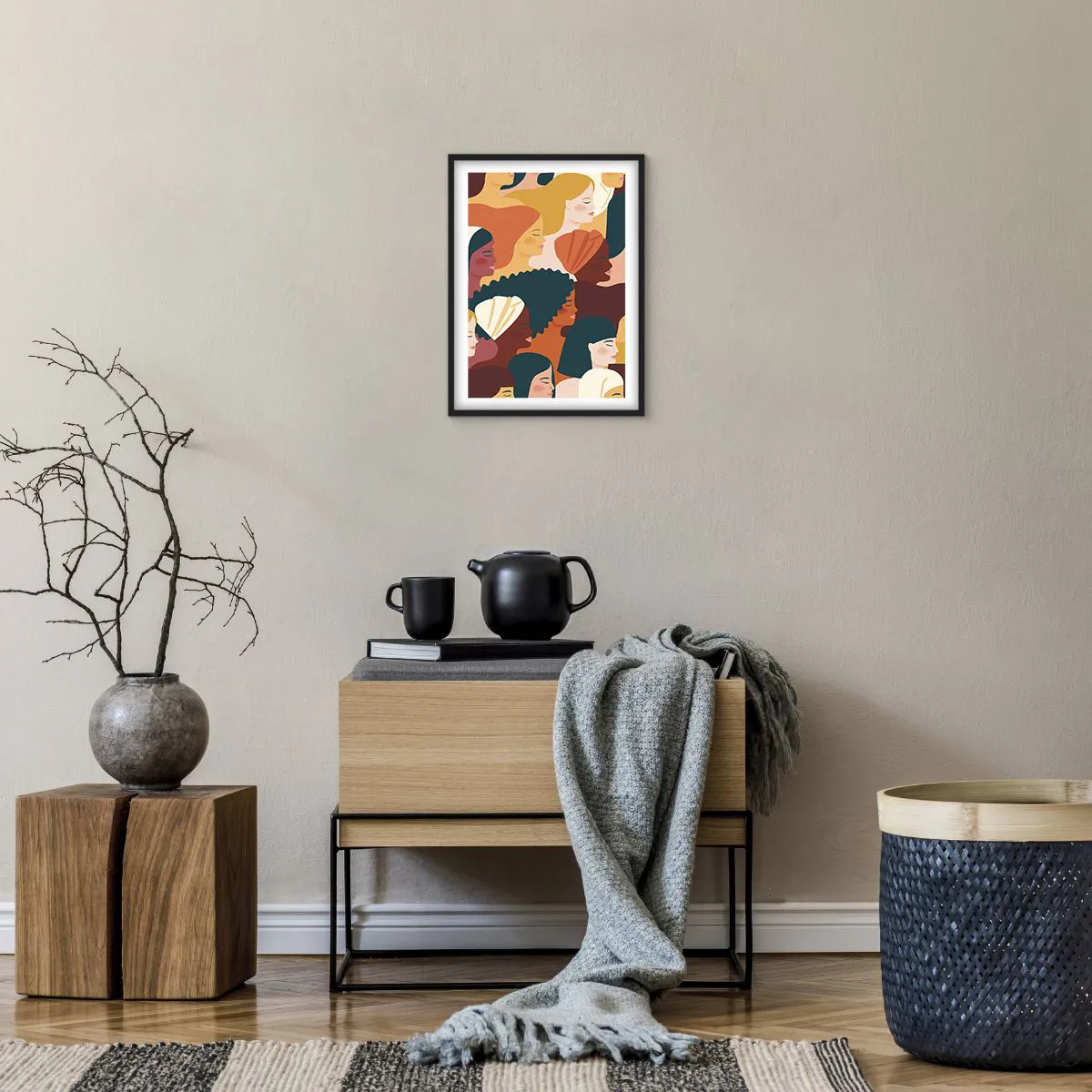 Affiche dans un cadre noir - Poster - Uniquement la féminité - 30x40 cm