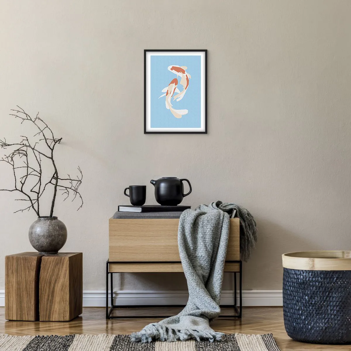 Affiche dans un cadre noir - Poster - Natation synchronisée spontanée - 30x40 cm