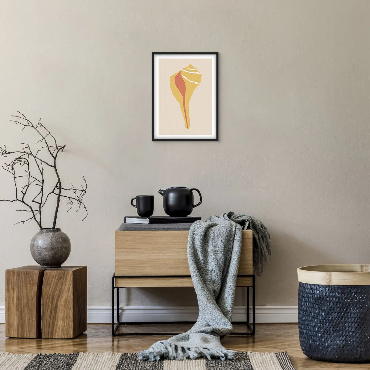 Plakat i sort ramme - Organisk abstraktion - vækst - 30x40 cm