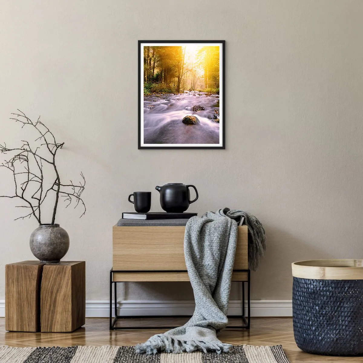 Poster in een zwarte lijst - Malachiet in een zilveren en gouden lijst - 40x50 cm