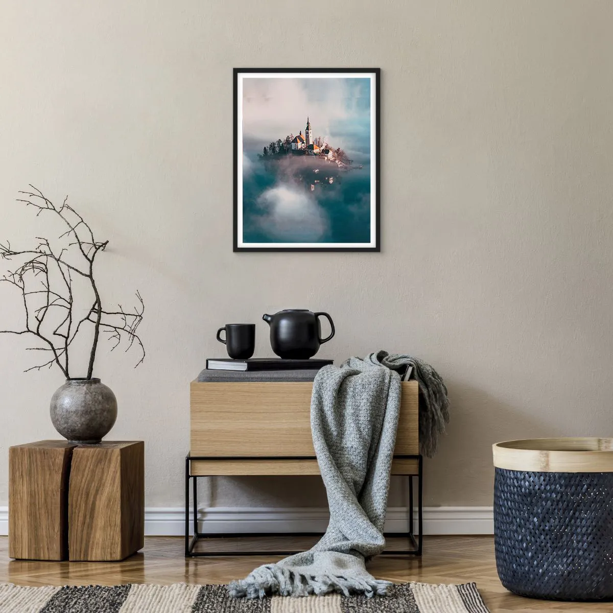 Poster in einem schwarzem Rahmen - Trauminsel - 40x50 cm