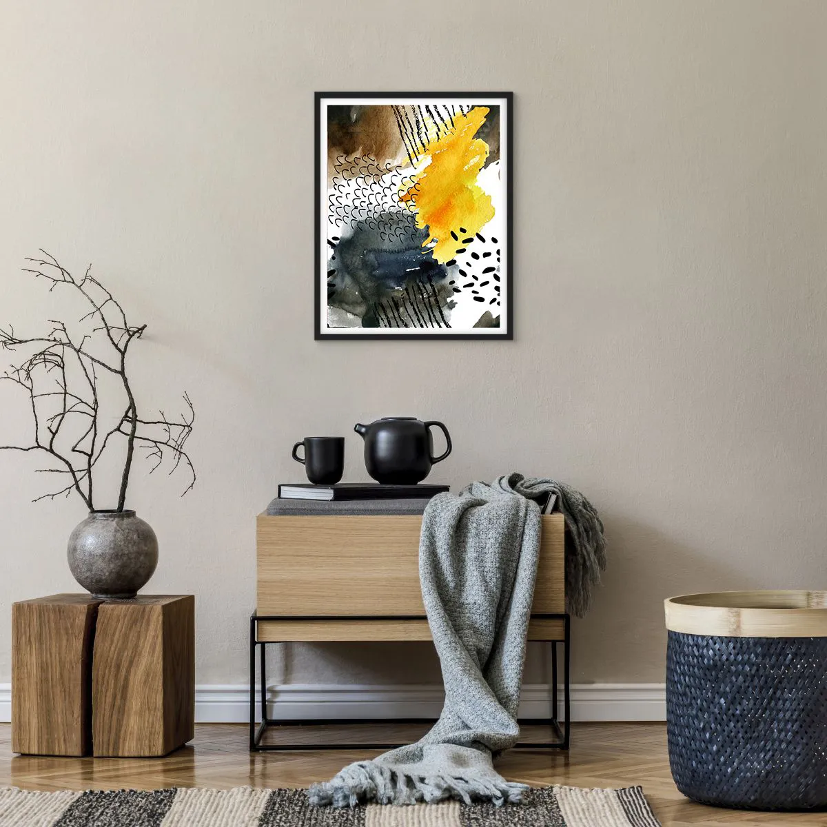 Plakat i sort ramme - Et møde mellem elementerne - 40x50 cm