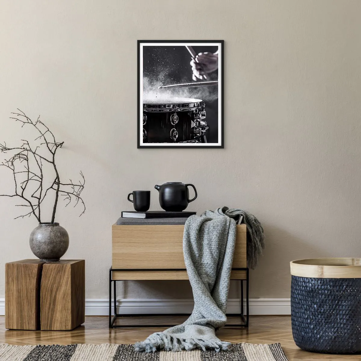 Poster in black frame - Pulse of Music - 40x50 cm