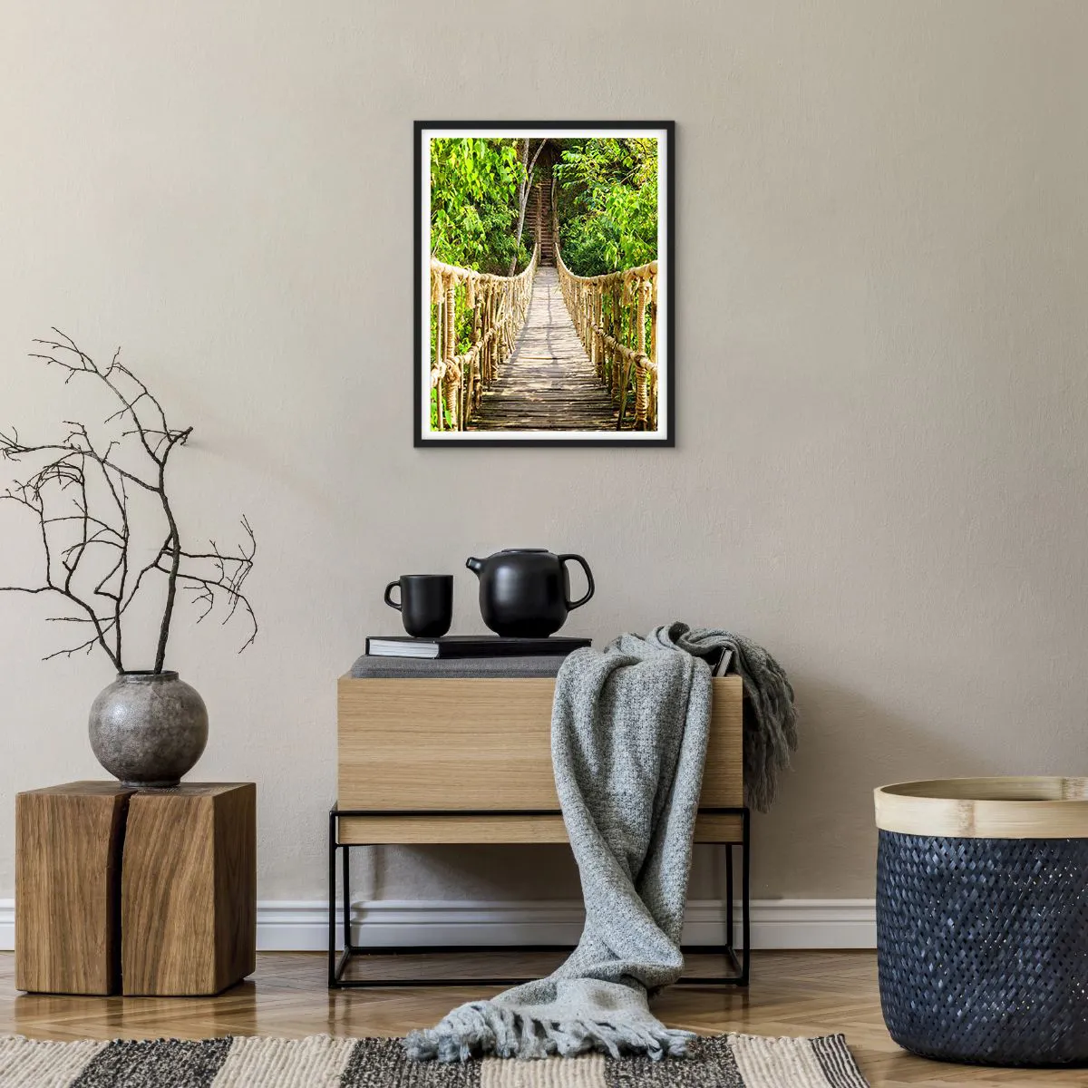 Plakat i sort ramme - Ophængt i grønt - 40x50 cm