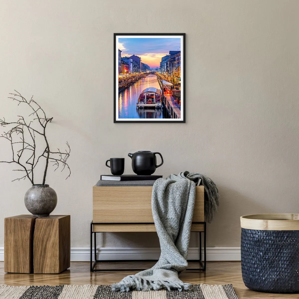 Poster in black frame - Evening of Light and Fun - 40x50 cm