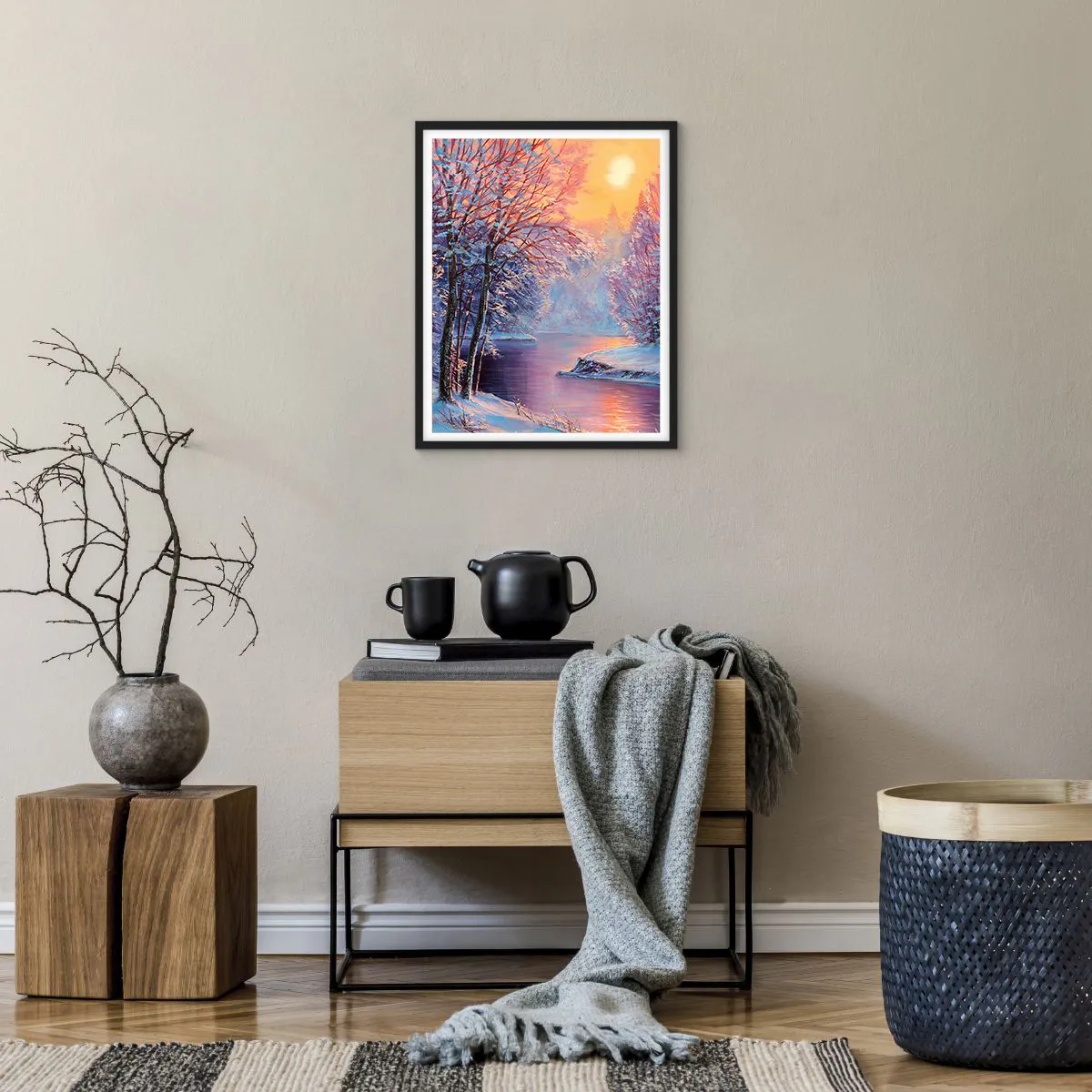 Affisch i svart ram - Vinterns färger - 40x50 cm