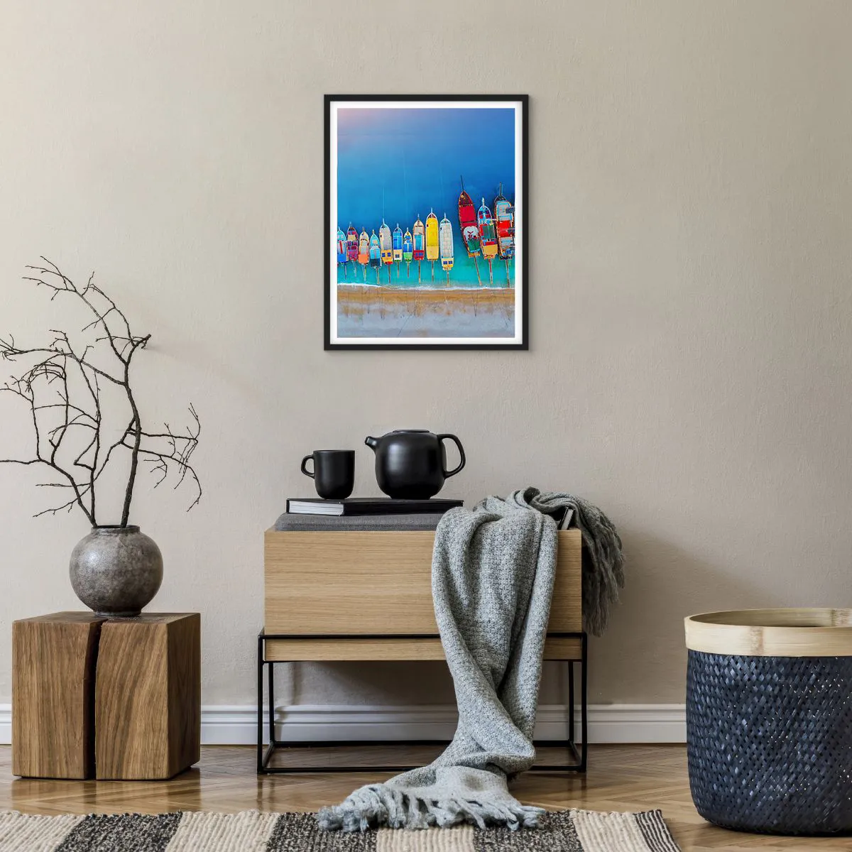 Poster in einem schwarzem Rahmen - Aus der Vogelperspektive - 40x50 cm