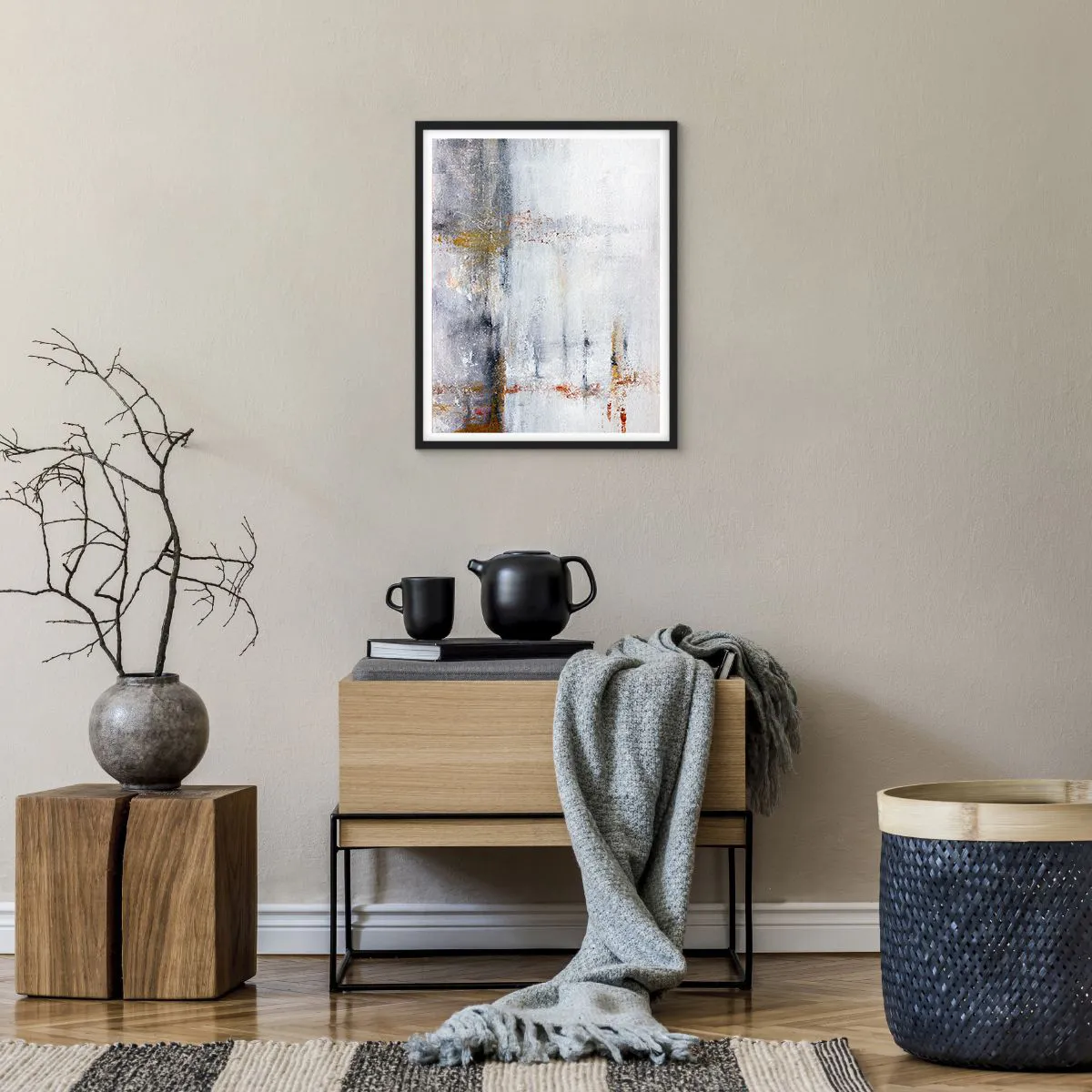 Poster in einem schwarzem Rahmen - Hinter dem Luftvorhang - 40x50 cm