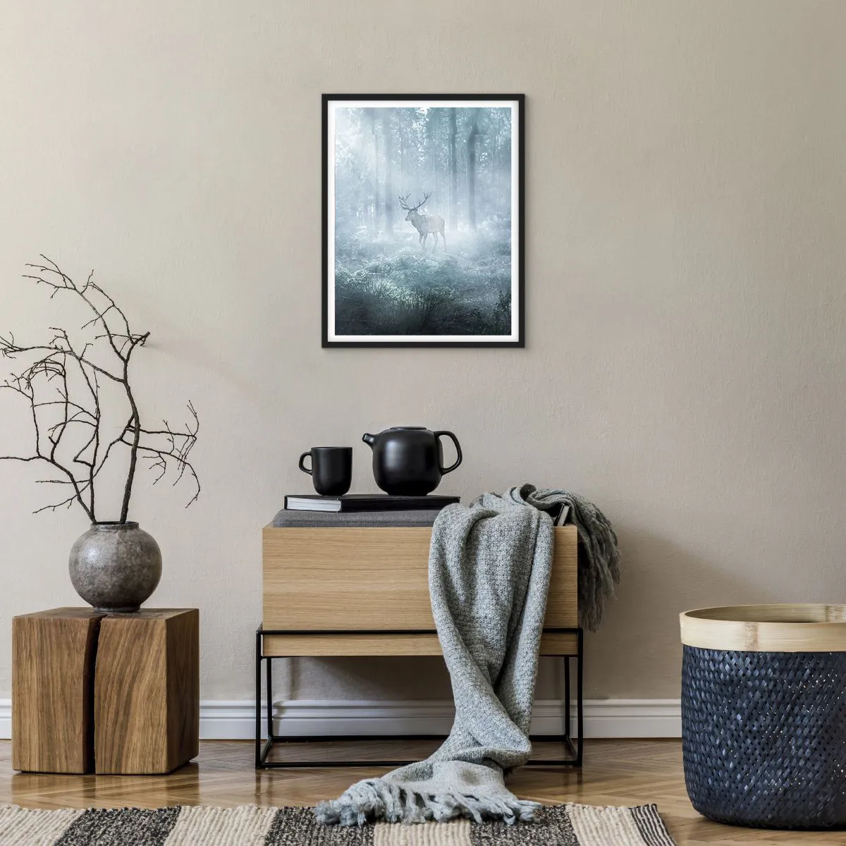 Affisch i svart ram - Morgonrond runt godset - 40x50 cm