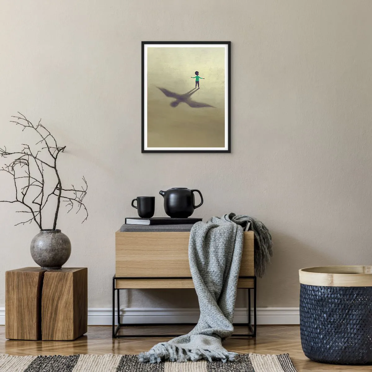 Plakat i sort ramme - Fremtidens helt - 40x50 cm