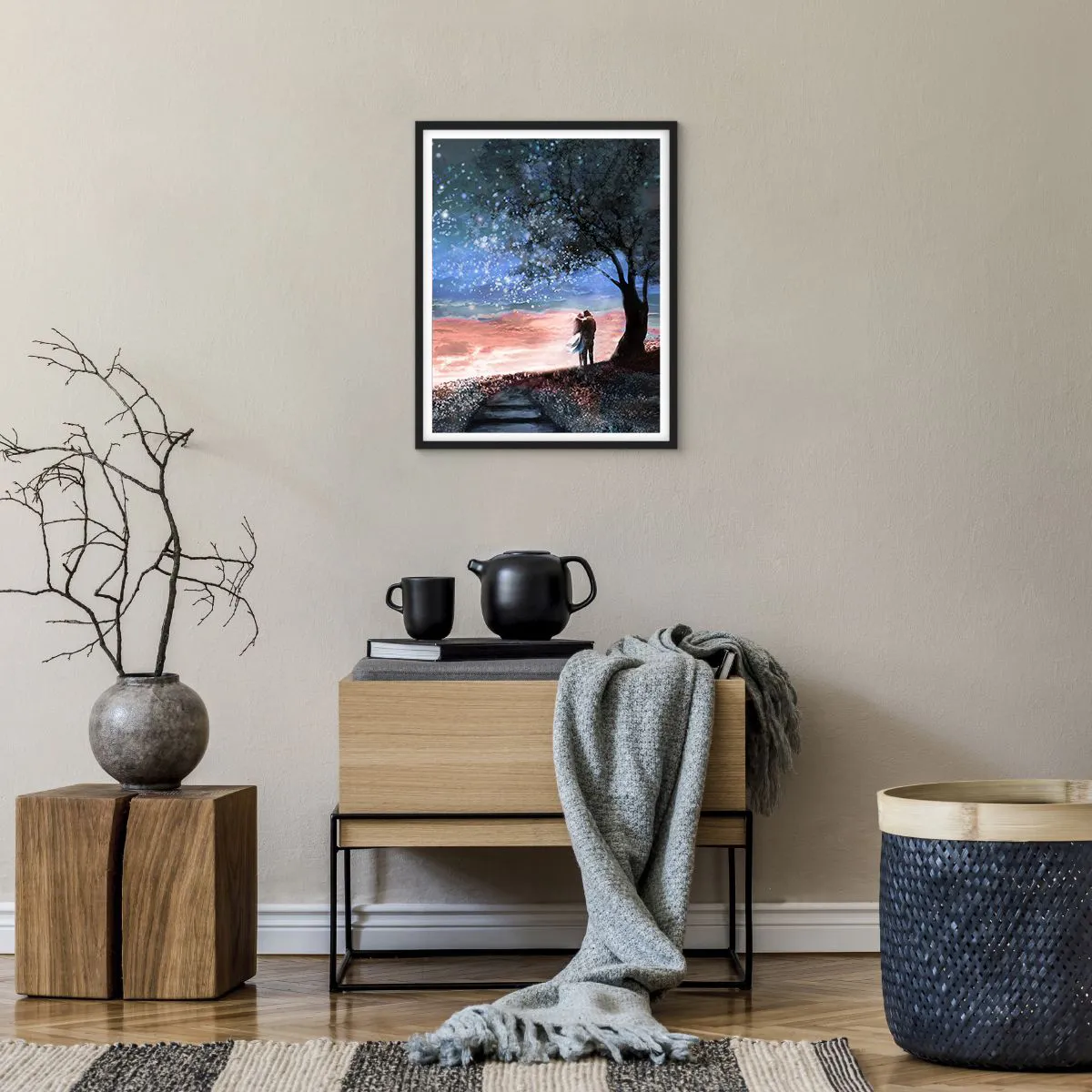 Affiche dans un cadre noir - Poster - Spectacle étoilé - 40x50 cm