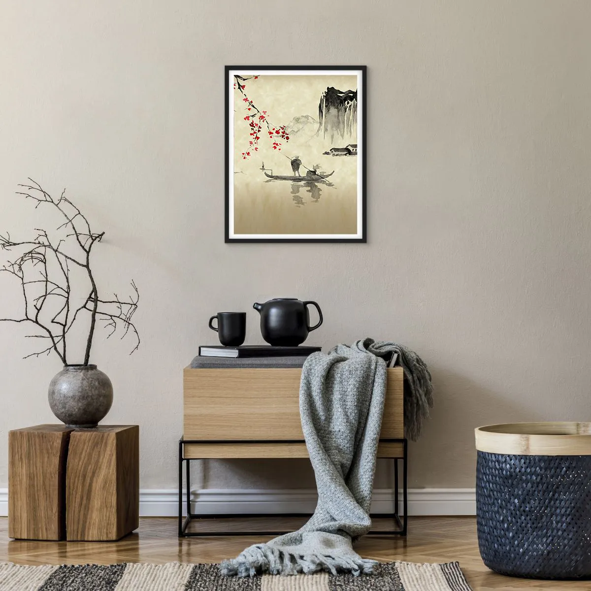 Poszter fehér keretben - A virágzó meggyfák országában - 40x50 cm