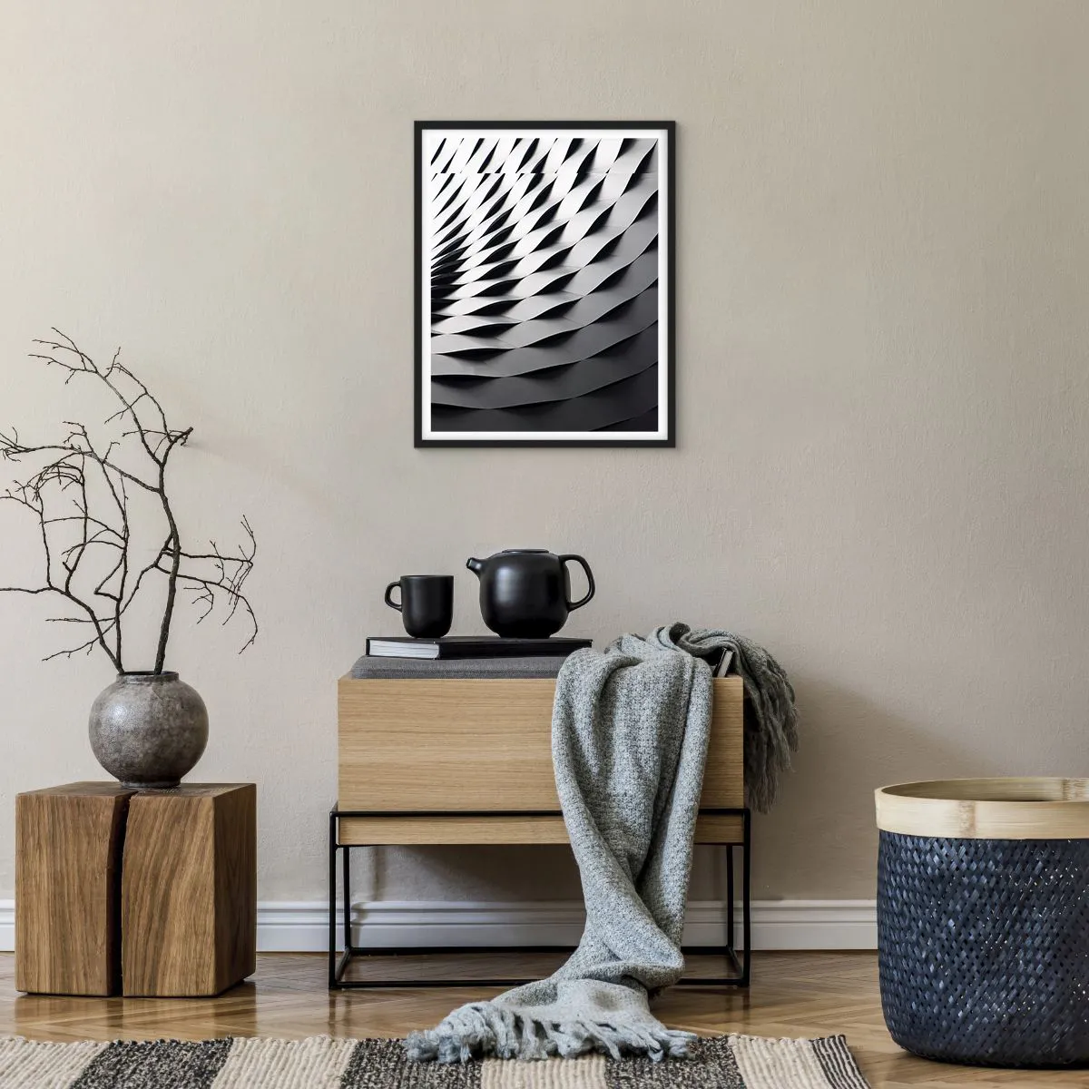 Affiche dans un cadre noir - Poster - A la surface des vagues - 40x50 cm