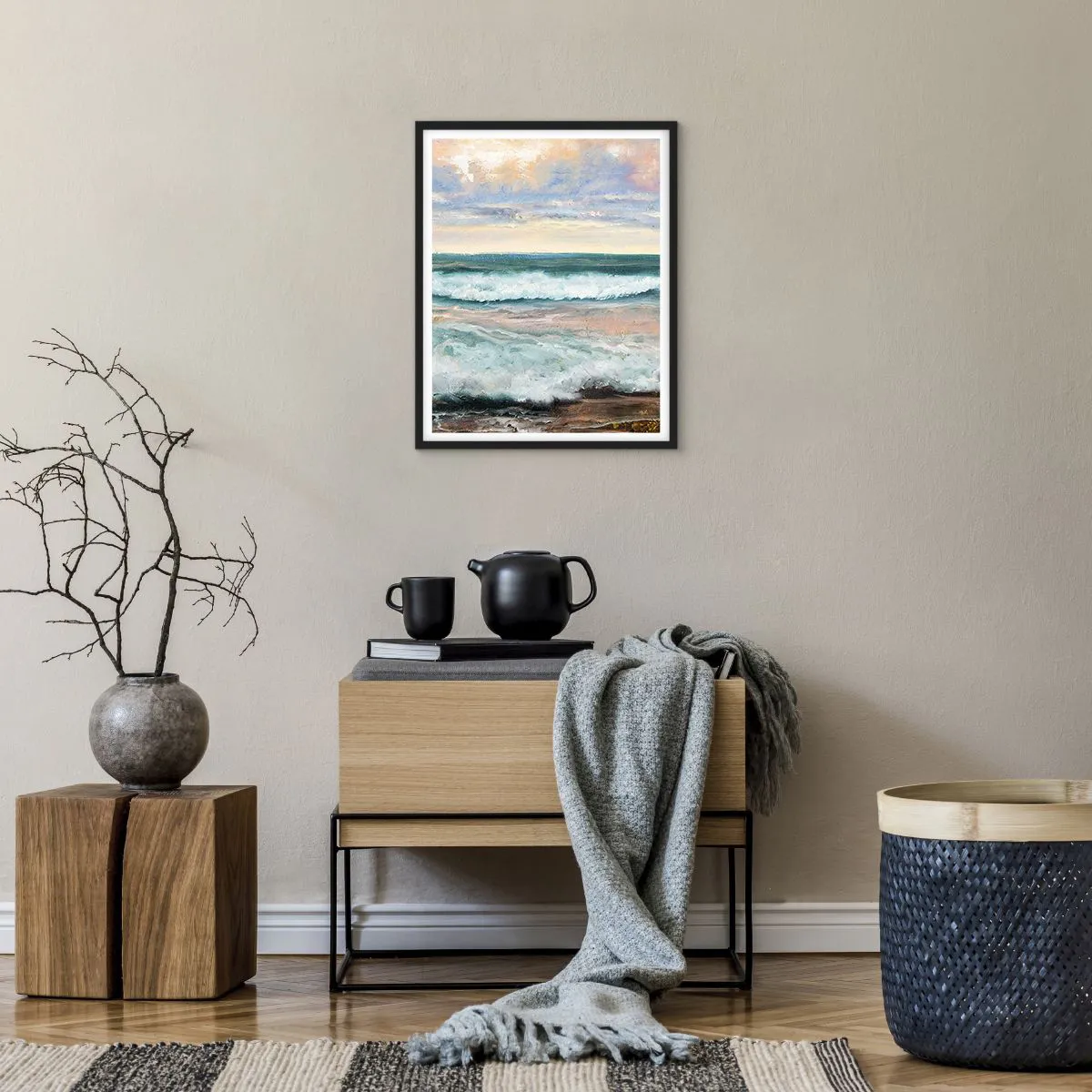 Affiche dans un cadre noir - Poster - Ici tu adouciras ton âme - 40x50 cm