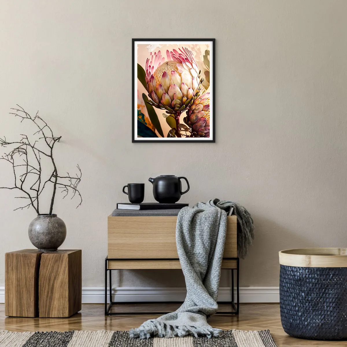 Plakat i sort ramme - Ømt omfavnet - 40x50 cm