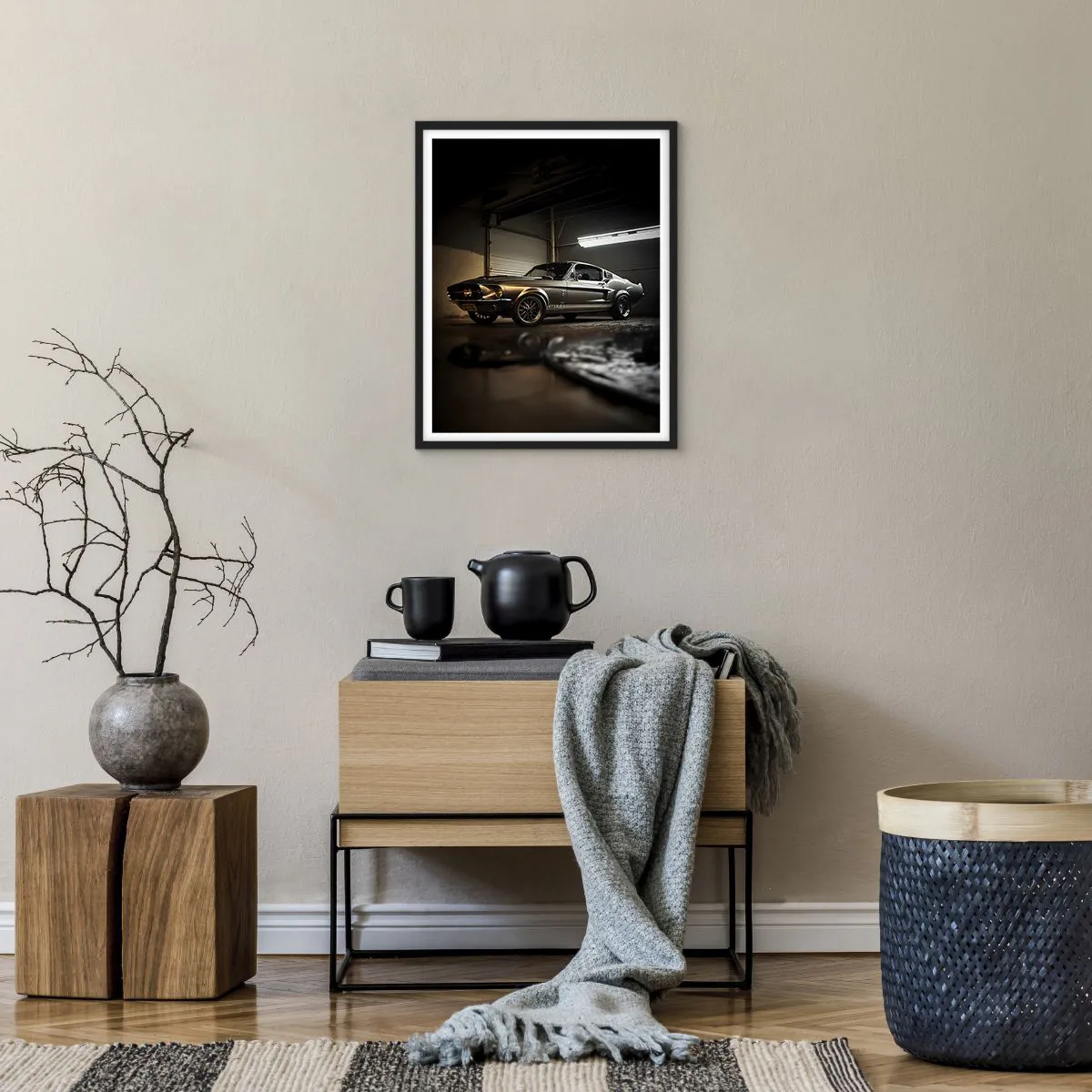 Affiche dans un cadre noir - Poster - Retour dans le passé - 40x50 cm