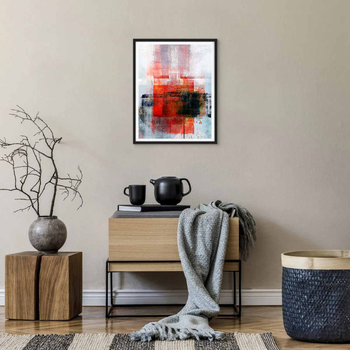 Poster in black frame - Glowing Composition - 40x50 cm