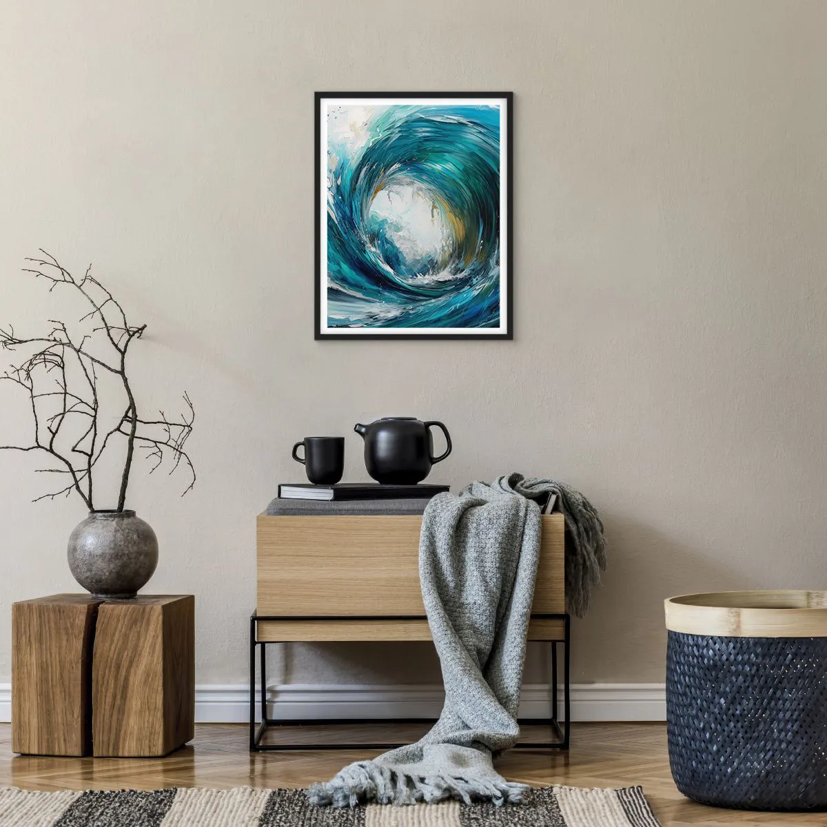 Poster in einem schwarzem Rahmen - Meeresportal - 40x50 cm