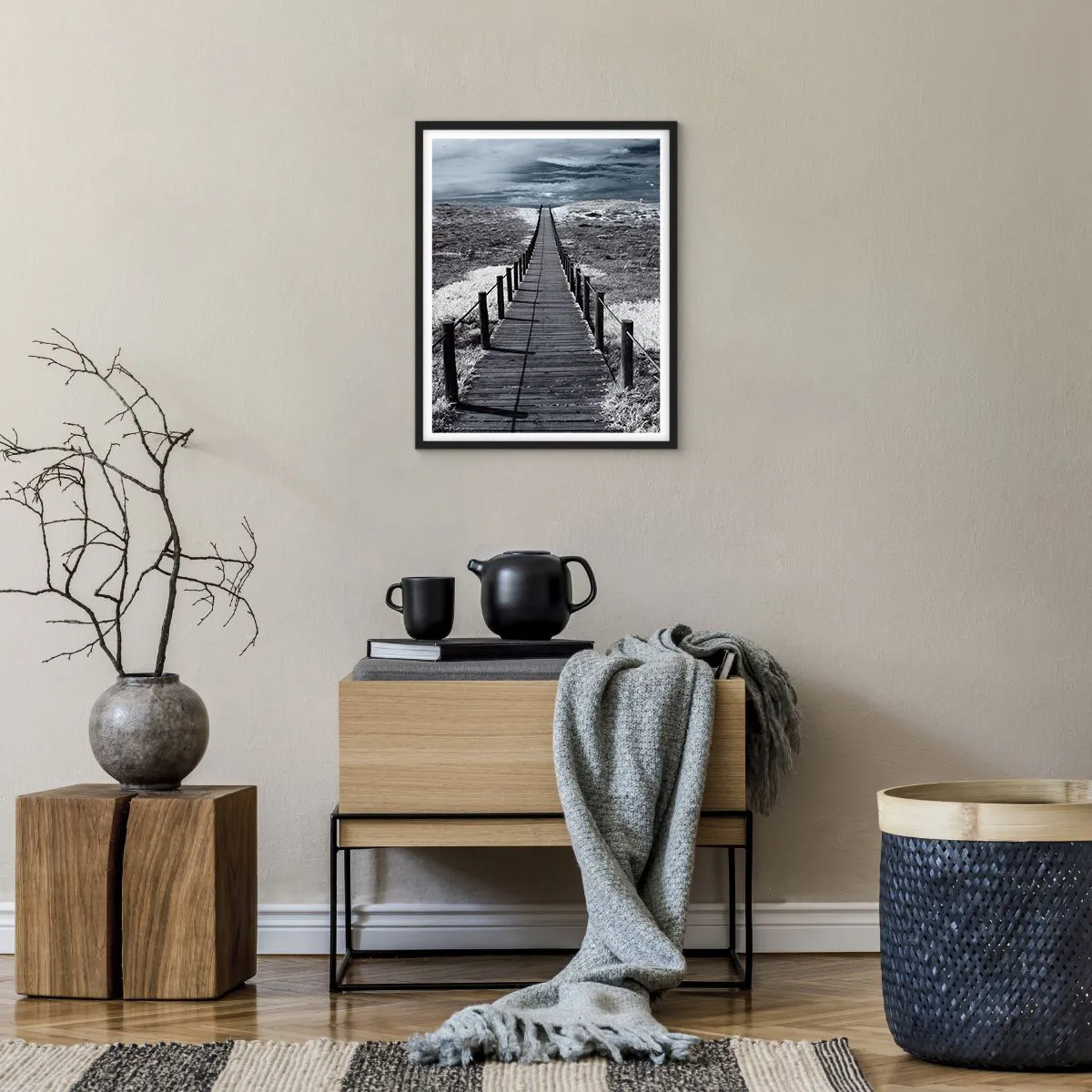 Affiche dans un cadre noir - Poster - Jusqu'au rivage - 40x50 cm