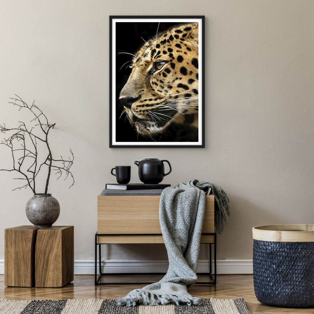 Poster in einem schwarzem Rahmen Tiere, Poster in einem schwarzem Rahmen Leopard, Poster in einem schwarzem Rahmen Afrika, Poster in einem schwarzem Rahmen Wilde Katze, Poster in einem schwarzem Rahmen Natur